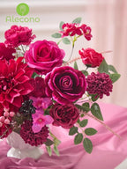 Alecono Artificial Flowers, Hot Pink Fake Flowers for DIY Wedding Bouquets, Bridal Baby Shower, Home Decor, Centerpieces for Table Decorations