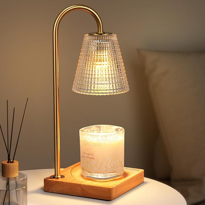 Hong-in Candle Warmer Lamp with Timer Dimmer,Birthday Gifts for Women Mom Sister,House Warming Gifts New Home Room Decor,Vintage Wax Warmer for Scented Wax Jar Candles