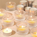 36 pcs Clear Tealight Candle Holders with 36PCS Tea Lights Candles, Glass Votive Candle Holders Set for Table Centerpiece, Home Decor and Party Supplies