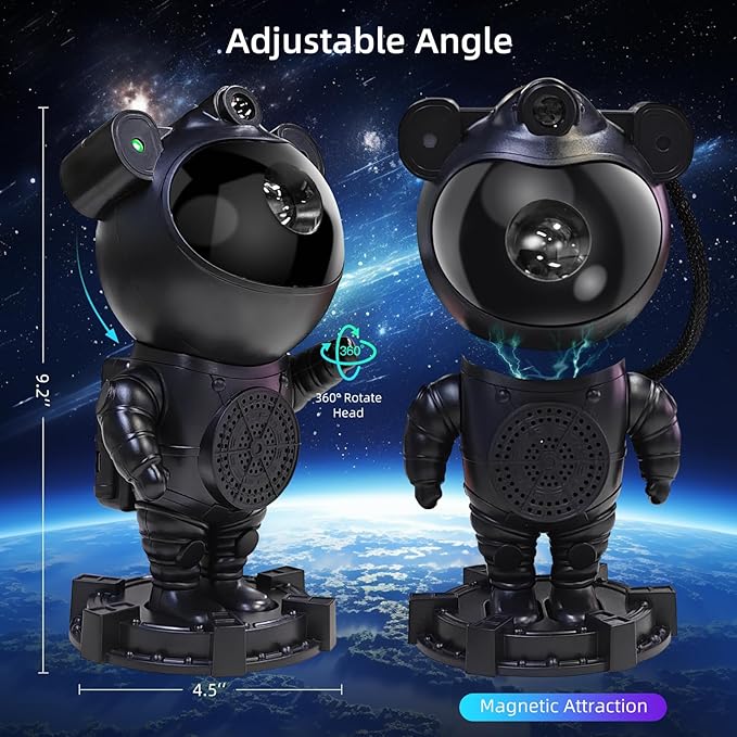 Star Projector Astronaut Galaxy Projector - Bluetooth Speaker, White Noise,Moon Nebula Night Light for Bedroom, 360° Adjustable,Timer and Remote, Star Galaxy Projectors for Kids Adult,Gift Choice