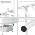 Yaheetech Queen Size Metal Platform Bed Frame with Simple Headboard and Footboard, Mattress Foundation for Under Bed Storage, Steel Slat Support, No Box Spring Needed, Easy Assembly, White