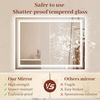 60x36 LED Mirror for Bathroom with Front and Backlit Light Up Digital Mirrors for Wall,Anti Fog,Stepless Dimmable,Tempered Silver Glass Smart Vanity Mirror for Bathroom