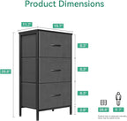AODK Dresser for Bedroom Nightstand Small Dressers Chest of Drawers End Table for Living Room, Closet Dresser with 3 Storage Drawers Organizer Clothes, Dark Grey