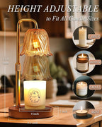 Flower Candle Warmer Lamp with Timer Dimmable, Candle Warming Lamp Height Adjustable, Birthday Gifts for Women Mom, Candles Warmer Light for Jar Candles, Christmas Gifts, House Warming Gifts New Home