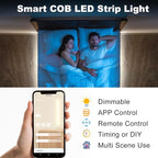 DAYBETTER COB LED Strip Lights, 32.8 ft/10 m 3200 LEDs Bright Daylight White LED Light Strips with Remote and App, 6500K Dimmable LED Tape Light, Indoor COB LED Lights for Bedroom DIY Lighting