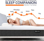 3 Inch Gel Memory Foam Mattress Topper Twin Size High Density Cooling Pad Pressure Relief Bed Topper (with Removable & Washable Bamboo Cover)