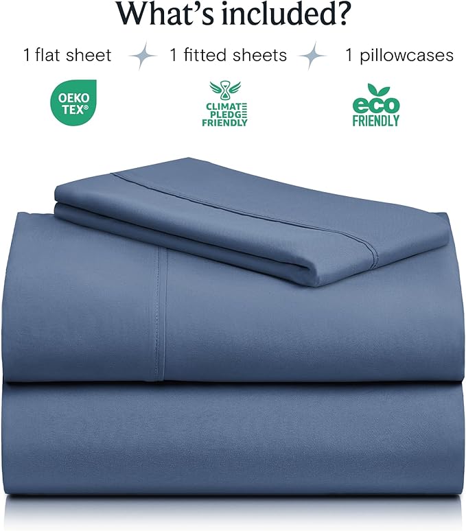 LuxClub 3 PC Sheet Bed Sheets Deep Pockets Wrinkle Free-Kids-Fitted Sheets Machine Washable Hotel Bedding Silky Soft - Oxford Twin