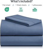 LuxClub Twin XL Sheets - Soft Twin Bed Sheets for-Boys-and-Girls-3 PC Deep Pockets Wrinkle Free-Kids-Fitted Sheets Machine Washable Hotel Bedding Silky Soft - Oxford Twin XL