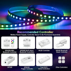 SEZO WS2812B LED Strip Light 3.3FT 100LEDs DC5V Individual Addressable LED Strip SMD5050 RGB 100Pixel Dream Color Programmable LED Light Strip Flexible IP30 Non-Waterproof Black PCB