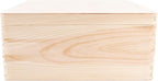 Large Wooden Storage Box with Hinged Lid | 11.8 x 7.87 x 5.51 in (+-0.5) | Plain Unpainted Gift Box with Handles for Tool Toy Shoes Kitchen Clothes Jewelry | Rough & UNSANDED Wood