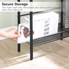 HOOBRO Small Narrow Side Table with Charging Station, Skinny End Table for Small Spaces, Slim Nightstand with USB Ports Outlet, Sofa Beside Table with Storage Shelf, Greige and Black BG102UBZ01