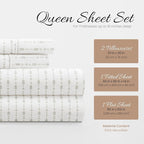 Linen Market Patterned Microfiber Queen Sheet Set 4 Piece – Oeko-TEX Certified Ultra Soft & Wrinkle-Free - 16" Deep Pocket Sheets - Easy Care Queen Size - Beaded Arrows Light Gray