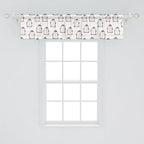Ambesonne Penguin Window Valance Pack of 2, Pastel Colored Style Cartoon Animals from Antarctica Crowns on a Dotted Background, Rod Pocket Curtain Valances for Kitchen Bedroom, 42" X 12", Grey Pink
