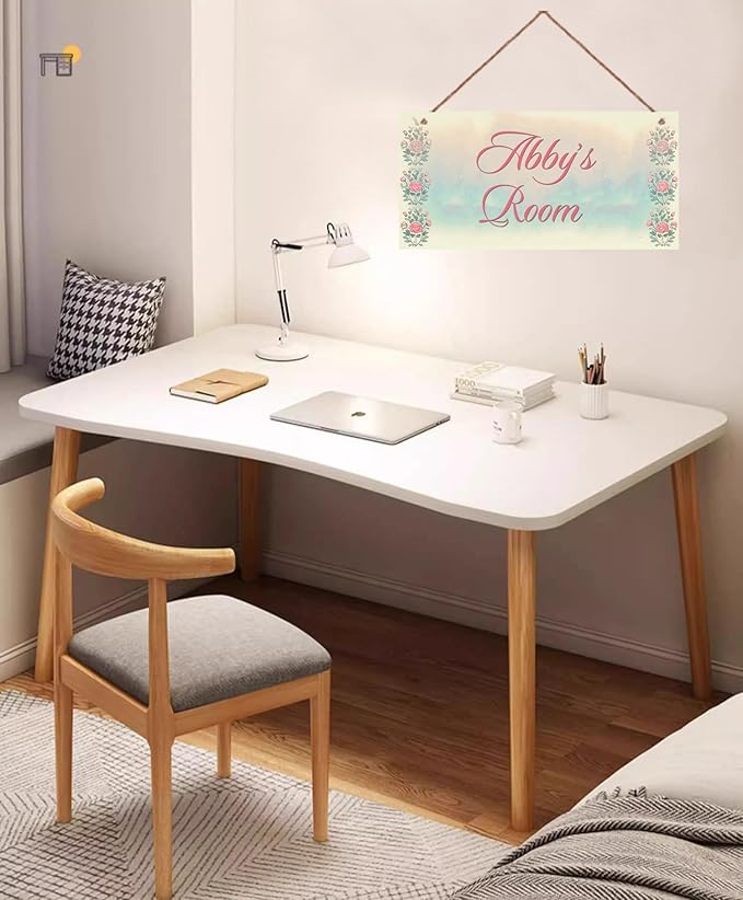 Personalized Sign Girls Bedroom Pretty Flowers Personalized Name Door Sign Wall Art Décor Wood Plaque Sign Wall Decor