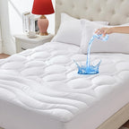 Twin XL Mattress Pad Waterproof, Soft Cooling Mattress Topper for College Dorm, Extra Long Twin Mattress Cover Protector Washable, Deep Pocket 8-21" (39x80 inch, White)