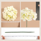 Auihiay 64pcs Silk Hydrangea Artificial Flowers, Champagne Artificial Hydrangea Flowers with Stems, Full Hydrangea Flowers for Wedding Centerpieces, Home, Garden, Party Decoration (Champagne)