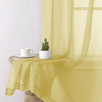 Aiyufeng Yellow Sheer Curtains 63 Inches Long 2 Panels Set, Semi Transparent Voile Rod Pocket Sheer Window Drapes for Bedroom Bed Canopy Living Room Dining Wedding Party Backdrop, 40W x 63L inch