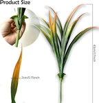 8pcs Artificial Fall Flowers Outdoor Decoration, Fake Fall Plants Outdoor Faux Yellow Grass, UV Resistant Bushes & Shrubs for Autumn Winter Front Porch Pathway Patio Yard (Orange)