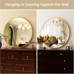 HARRITPURE Round Mirror 19.6 Gold Wall Mounted Circle Mirrors Vanity Mirror with Brushed Aluminum Alloy Frame Modern Decoration for Bathroom, Living Room, Vanity, Bedroom, Entryway