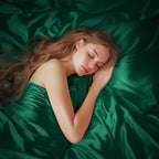 Love's cabin Full Size Satin Sheet Set - 4 Piece Dark Green Silky Satin Sheet Set with Deep Pocket, Luxury Silk Feel Satin Bed Sheets Full Bedding Set (1 Flat Sheet,1 Fitted Sheet,2 Pillow Cases)