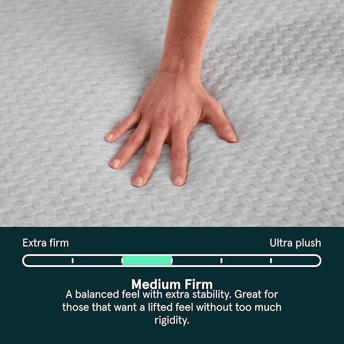Kin By Tuft & Needle Medium Firm 10" Queen Adaptive Foam Mattress in a Box, Cooling Pressure Relief, Balanced Support, 100 Night Trial, Fiberglass-Free, CertiPUR-US, 10-Year Limited Warranty