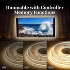 iNextStation COB LED Strip Light, 5V USB 6.6ft 2M 640LEDs Warm White 3000K Dimmable LED Lighting CRI93+ USB Led Strip Lights Flexible LED Tape Lights for TV Backlight, Under Cabinet, Mirror