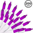 Brite Star 100 Count Mini String Christmas Lights, Purple - 22 feet Indoor/Outdoor Christmas Tree Lights with White Wire (Set of 2)