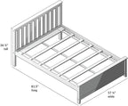 Plank+Beam Solid Wood Full Bed Frame, Platform Bed with Headboard, Pecan