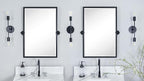 TEHOME 20x30'' Pivot Tilting Bathroom Vanty Mirror Rectangle Black Metal Framed Beveled Wall Mirror