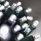 50 Count LED Cool White Christmas Lights, 25 ft Green Wire Indoor/Outdoor Commercial Grade Wide Angle Mini String, 6" Spacing, 5mm Bulbs