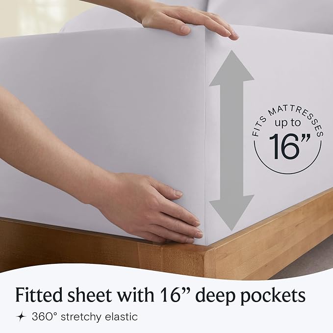 LuxClub 3 PC Sheet Set Bed Sheets Deep Pockets 16" Eco Friendly Wrinkle Free Cooling Machine Washable Hotel Bedding Silky Soft - Dove Gray Twin XL