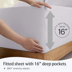 LuxClub 3 PC Sheet Set Bed Sheets Deep Pockets 16" Eco Friendly Wrinkle Free Cooling Machine Washable Hotel Bedding Silky Soft - Dove Gray Twin