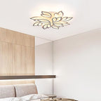 Garwarm Modern Ceiling Light,32” Dimmable LED Chandelier Flush Mount Ceiling Lights,Remote Control Acrylic Leaf Ceiling Lamp Fixture for Living Room Dining Room Bedroom Kitchen(90W /White)