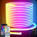 66FT Led Neon Rope Lights Control with App/Remote,Flexible Led Rope Lights,Multiple Modes,IP65 Outdoor RGB Neon Lights Waterproof,Music Sync Gaming Led Neon Strip Lights for Bedroom Décor