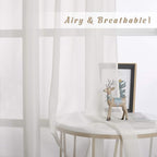 NICETOWN Sheer Window Curtains 72 inches Long, Silver Grommet Light Filtering Window Drapes Airy & Breathable Living Room Voile Panels for Flat/Apartment, Beige, 108" W Total 2 Pieces