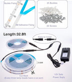 Onforu 65.6ft LED Black Light Strip, 1200 Units Lamp Beads, 12V Flexible Blacklight Fixtures, 20m LED Ribbon, Non-Waterproof Black Lights for Glow Party, Indoor Birthday Halloween Party, Body Paint