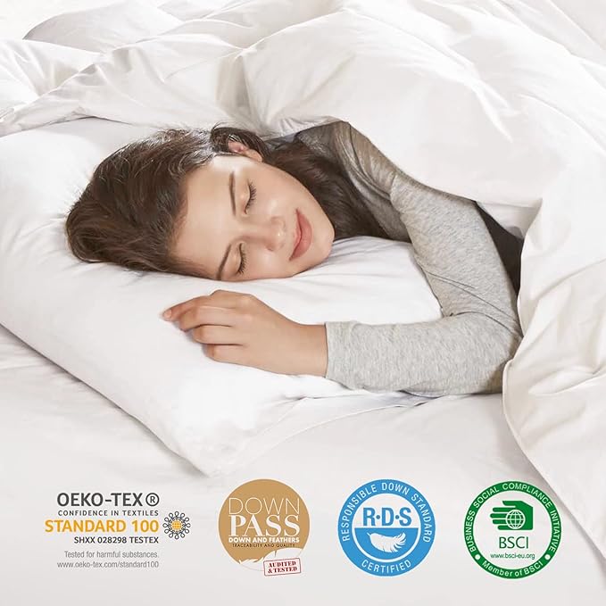 ABENE Mattress Topper for Back Pain Relief, Extra Thick Mattress Pad Pillowtop, Soft Mattress Protector Cover with 8"-21" Deep Pocket (Pure White, Queen, Feather Down)