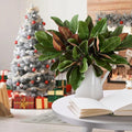 4 Pcs Magnolia Artificial Leaves Branches 22 Inch 3D Real Touch Faux Magnolia Stems Fake Magnolia Twigs for Indoor Outdoor Vase Filling Home Wedding Floral Arrangement Decoration