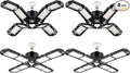 4 Pack LED Garage Light, Super Bright Screw in E26/E27 Ceiling Shop Work Lamp, 200W 20000 Lumen Deformable Basement Bulb Fixture with 8 Adjustable Panels