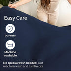 Cal King 6 Piece Sheet Set - Comfy Breathable & Cooling - Ultra Soft Hotel Luxury Bedding Set w/ 8-16 Inch Deep Pockets - 1 Flat & 1 Fitted Sheet & 4 Pillowcases - Wrinkle Free & Easy Care - Navy Blue
