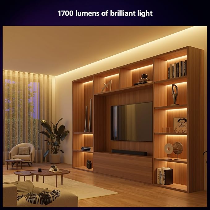 Philips Hue Indoor 3-Foot Smart LED Light Strip Plus Extension - Color-Changing Single-Color Effect - Requires Base Kit - Control with Hue App - Works with Alexa, Google Assistant and Apple HomeKit