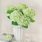 6 Pcs Real Touch Green Hydrangea Artificial Flowers with Stems, Fake Silk Flowers for Outdoors, Artificial Flowers for Home Decor Wedding Bouquets Centerpieces Vase