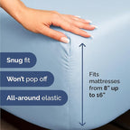 Twin Size 3 Piece Sheet Set - Comfy Breathable & Cooling Bed Sheets Set - Hotel Luxury Bedding for Women, Men, Kids, Teens, Boys & Girls - Deep Pockets, Soft and Wrinkle Free - Oeko-Tex - Light Blue