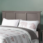 AFI, Madison Full Solid Wood Panel Headboard with Attachable Charger, Grey