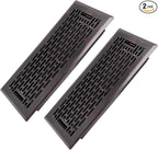 4x10 Inches 2 Pack Heavy Duty Walkable Floor Register - Easy Adjust Air Supply Lever Decorative Floor Vent Covers - Boston Design Vent Covers for Home - Oil Rubbed Bronze