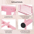 Yaheetech Twin Bed Frames Metal Platform Bed with Headboard and Footboard No Box Spring Needed Easy Assembly,Under-Bed Space: 12.6''/Pink/Twin Bed