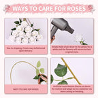 52 PCS White Artificial Roses Bulk, Fake Artificial Flowers Bridal Bouquet Silk Faux Rose with Stems for Wedding Flowers Decoration, Valentine's Day, Bridal Bouquet, Anniversary, Home Decor (52PCS)