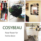 Artificial Black Flowers Fake Roses 50 PCS, DIY Flower Heads with Stem for Crafts Bouquets for DIY Wedding Decorations Centerpieces Arrangements Party Home Garden Decor
