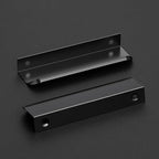 Ravinte Hardware 6 Pack Black Cabinet Handles, 5 Inch (128mm) Finger Edge Pulls, 4 Inch Hole Center, Finger Pulls for Cabinets