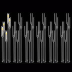 6pcs 5 Arm Candelabra,Acrylic Clear Floor Candelabra for Wedding Decor Tall Candle Holder for Table Centerpiece Ceremony Party Home Decoration, Fit 0.8 LED Candle